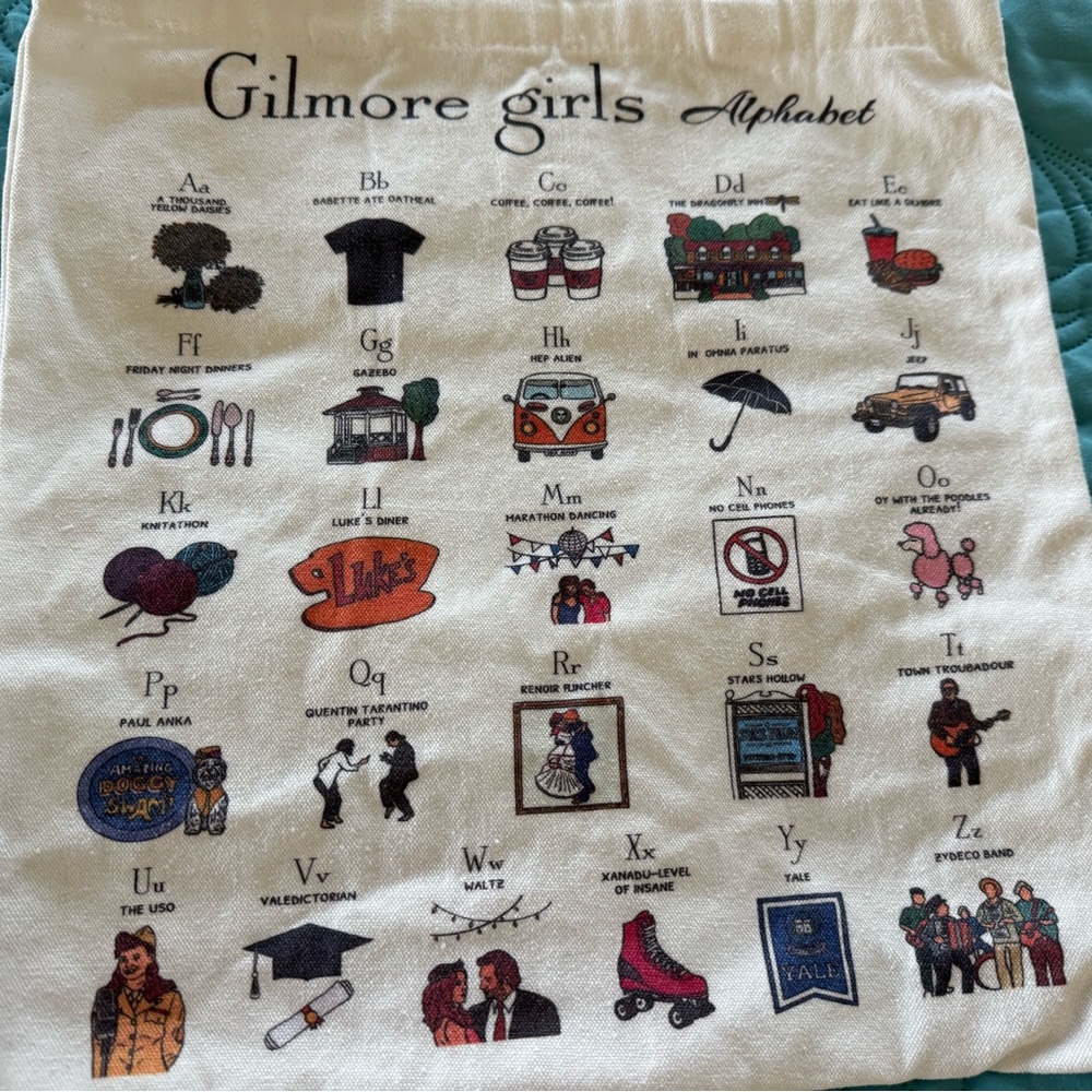 Fluent in Gilmore Girls Alphabet Tote: print on both sides! - Picture 6 of 6